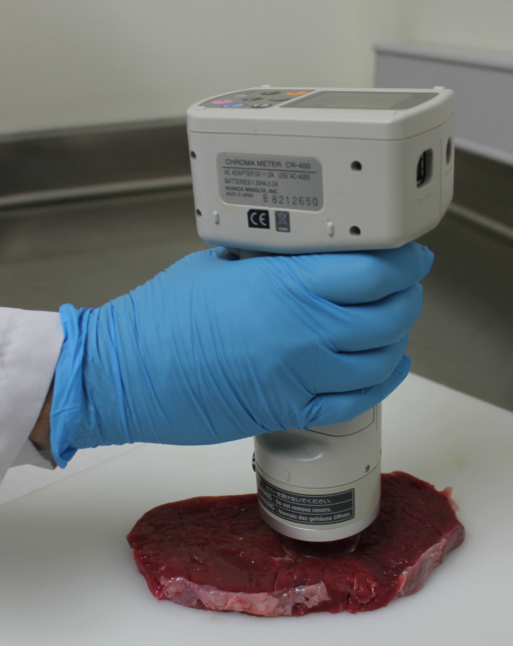 Medida física del color de la carne con colorímetro